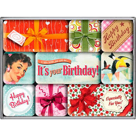 Набір з 9 магнітів "Say It 50's Happy Birthday" Ностальгічне Art (83052)
