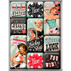 Набір з 9 магнітів "Get Lucky" Ностальгічне Art (83063)