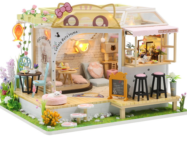 Ляльковий 3D будиночок конструктор Румбокс Cat Cafe Garden M2111