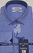 Блакитна чоловіча однотонна класична сорочка Passero vd-0076 Туреччина з довгим рукавом ошатна, фото 8