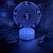 3d-лампа ФК Ювентус Турін, подарунок для фанатів футболу, світильник або нічник, 7 кольорів та 4 режими, пульт, фото 7