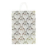 Пакет паперовий "Merry Christmas" золотистий, 25 х 8,5 х 34,5 см, фото 2