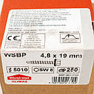 Саморіз 4.8х19 RAL 5010 для кріплення металевих листів внахлест WSBP Wkret-Met (250 шт/уп), фото 6