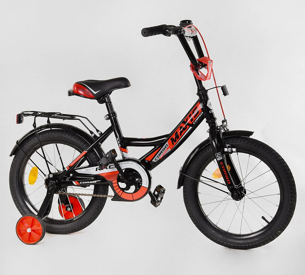 Велосипед детский 16 Corso MAXIS 16324 черно-красный - фото 1 - id-p1567453922