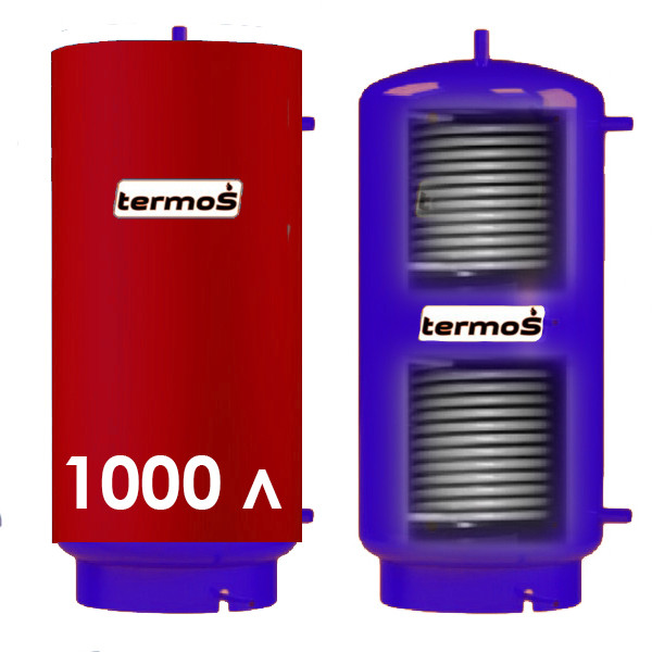 Теплоакумулятор TERMO-S TA-1000L з двома теплообмінниками, фото 1