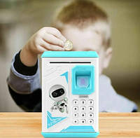 Детская электронная копилка-сейф ROBOT BODYGUARD с кодовым замком и купюроприемником Blue