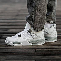 Мужские баскетбольные кроссовки Air Jordan 4 Retro White Grey