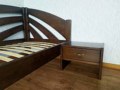 Ліжко односпальне дерев'яне кутове "Райдуга" 90х200 з тумбочкою з масиву дерева від виробника, фото 2