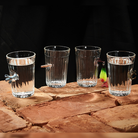 Грановані стакани з кулею, рибальською снастю, якорем або болтом