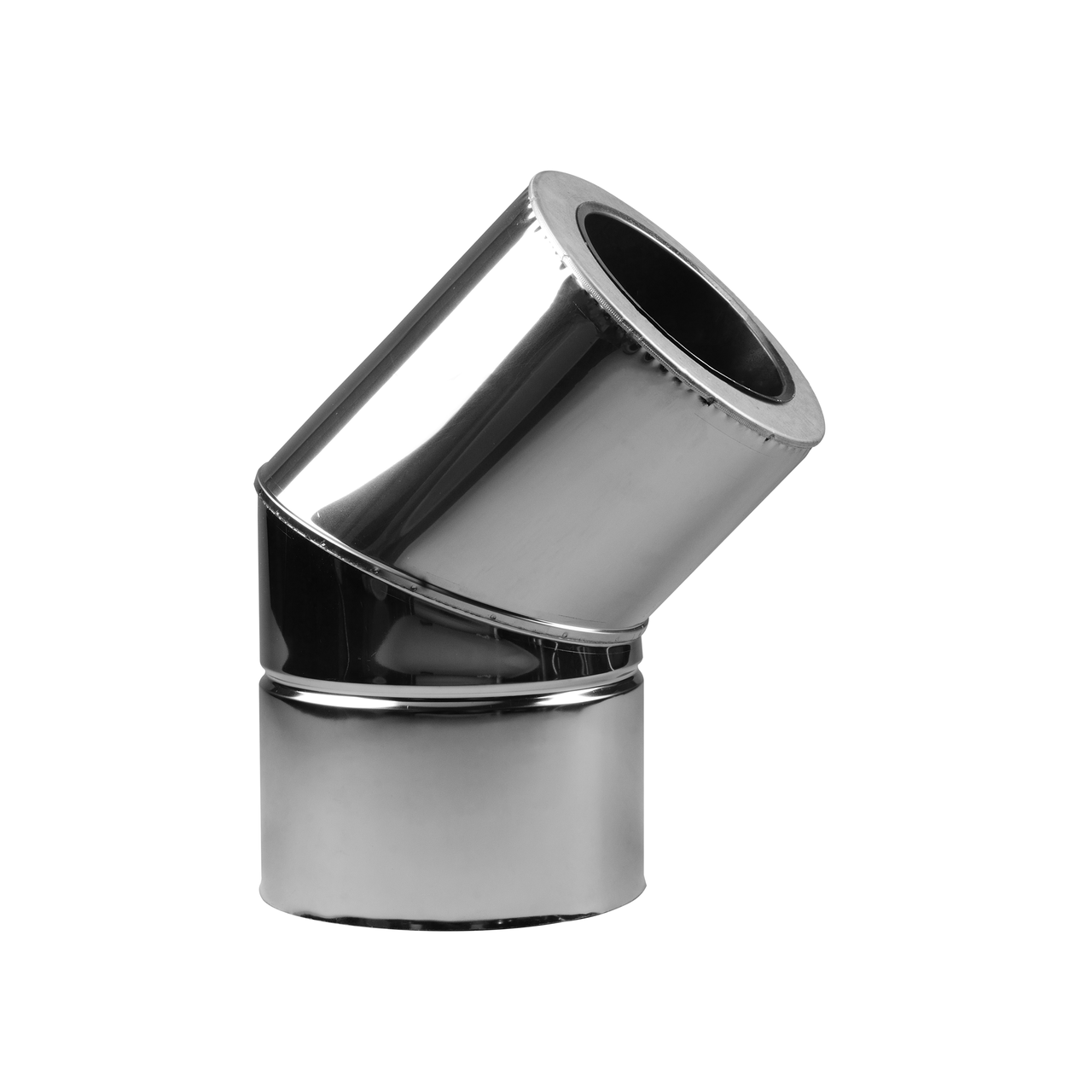 Коліно-сендвіч 45° ø130 мм 0,8 мм Нерж/Нерж Aisi 304 Stalar (41503)