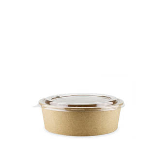 Упаковка паперова крафтова для салатів та боулів на 550 мл, 50 шт/уп