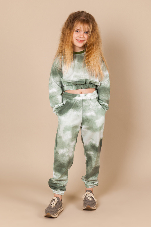 Светр дитячий для дівчинки Gabbi Тай Дай Темно-Сірий на зріст 134 (12857)