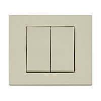 Вимикач 2-клавішний кремовий GRANO