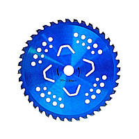 Диск із победитовими напайками 255х25,4х1,3х40-Т (4 доп ножа проти намотування трави) синій