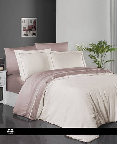 Постільна білизна First Choice Satin Deluxe Євро - Serenity Ivory & Powder, фото 1