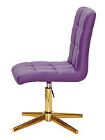 Стілець Augusto фіолетовий 1031 шкірзам на золотій хрестовині без коліс Modern Base, з регулюванням висоти, фото 3