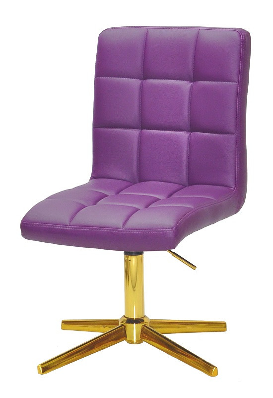 Стілець Augusto фіолетовий 1031 шкірзам на золотій хрестовині без коліс Modern Base, з регулюванням висоти, фото 1