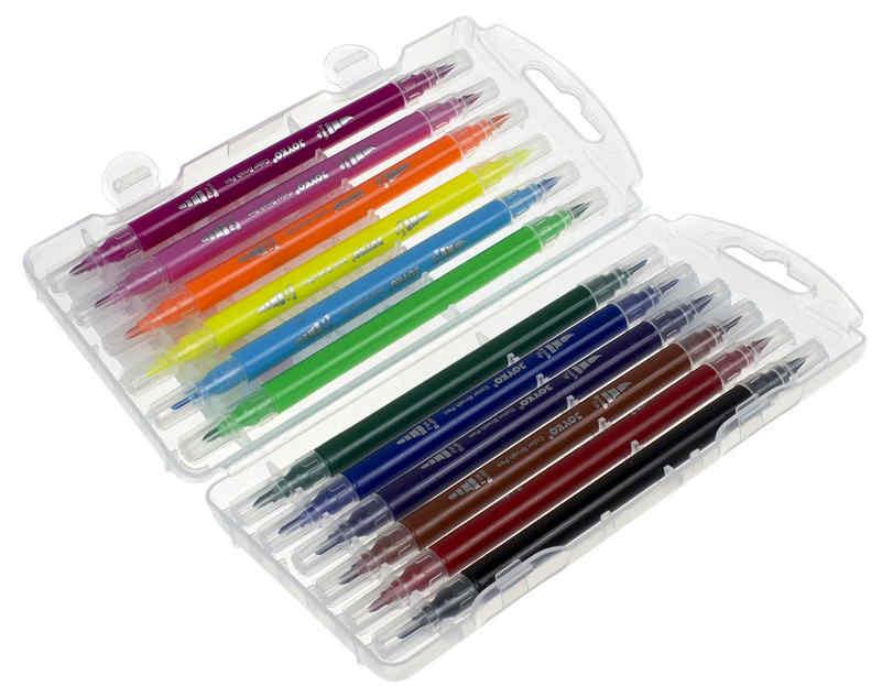 Фломастери двосторонні Joyko пензлик-фломастер 12 кольорів