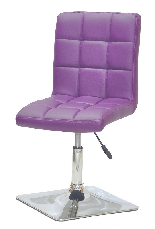 Стілець Augusto 4-CH-Base фіолетовий 1031 шкірозамінник, на квадратній хромованій опорі, з регулюванням висоти, фото 1