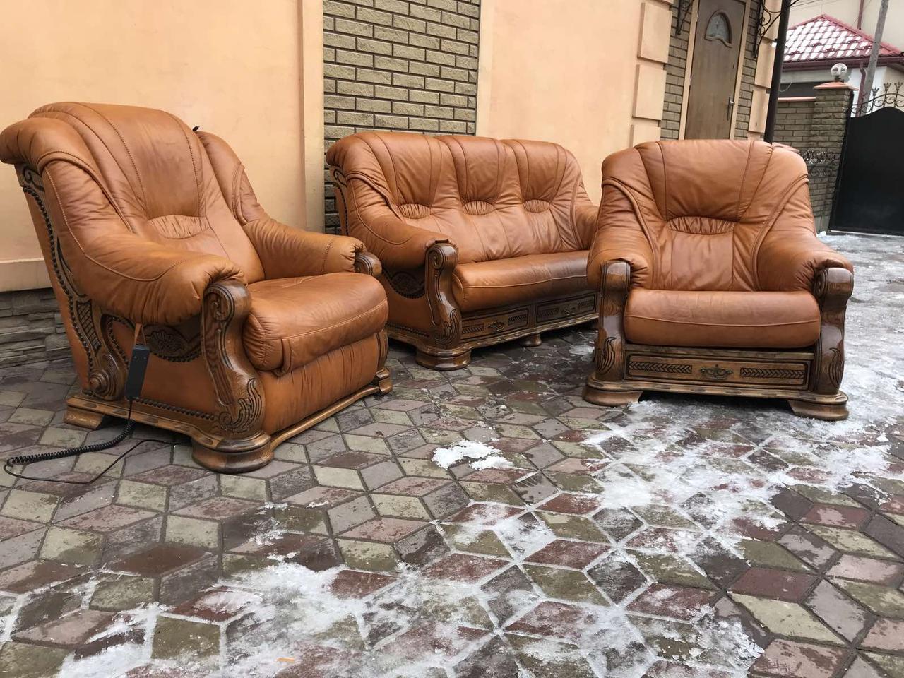 Кожаный Диван и Два Кресла/Кожаный Мягкий Гарнитур — Купить Недорого на ...