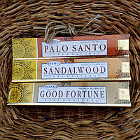 Аромапалочки для дома - Palo Santo, Sandalwood, Good Fortune (по 15 грамм)