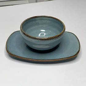 Піала з блюдцем 10 см, Синій (Pro Ceramics)