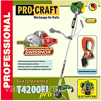 Бензокоса ProCraft T4200EL PRO с электростартером (3 ножа+1 катушка с леской)