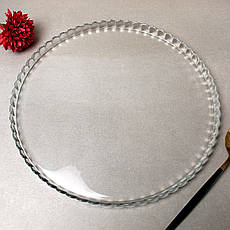 Кругле прозоре плоске блюдо з фігурною облямівкою Pasabahce Патісерія 32.2 см (10345), фото 2