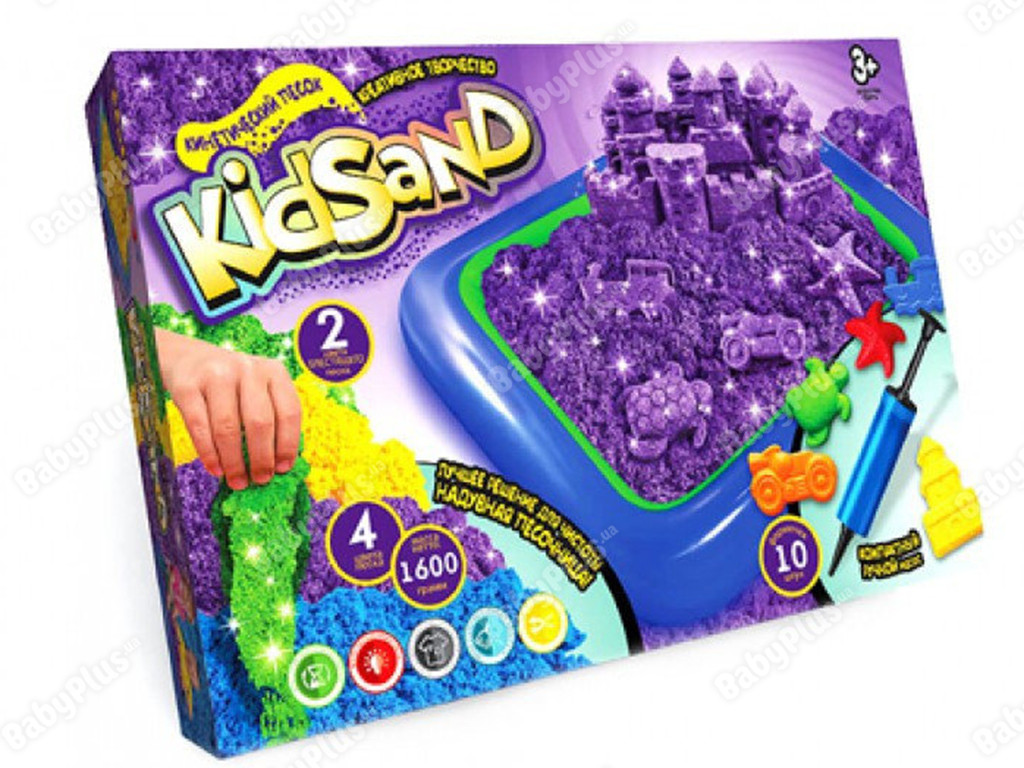 Набір креативної творчості "KidSand" кінетичний пісок+пісочниця,1600 гр №KS-02-01U/DankoToys/(5)