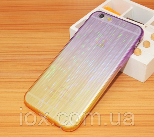 Фіолетовий силіконовий переливається чохол для Iphone 6, фото 1