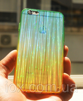 Зелений силіконовий переливається чохол для Iphone 6