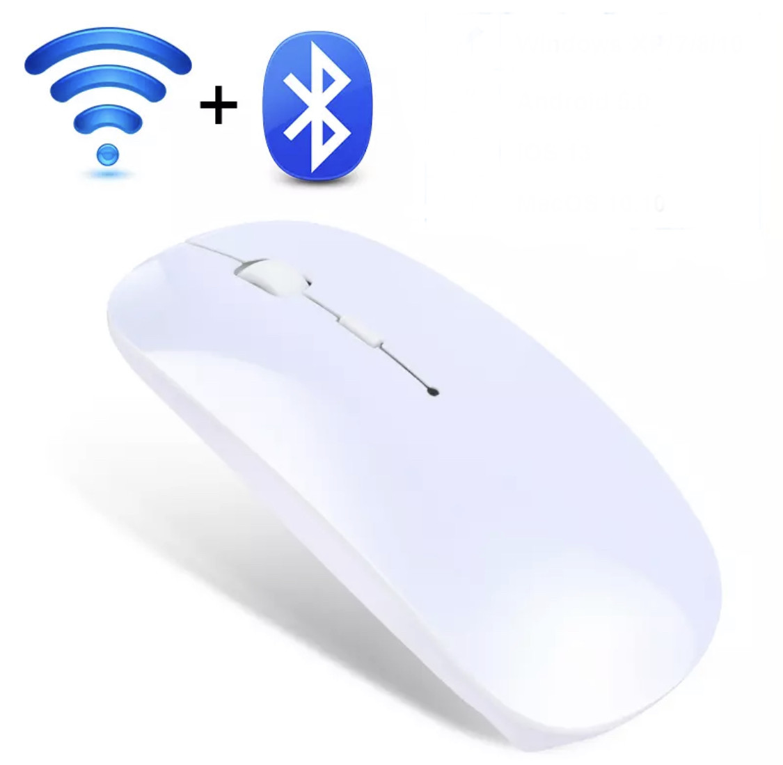 Безшумна Миша iMice PM1 2.4 G + Bluetooth для планшета з пк Біла