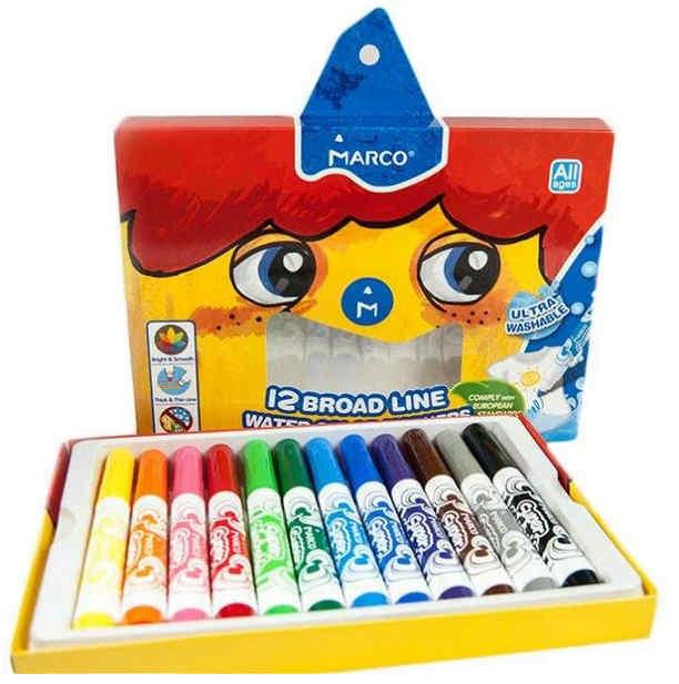 Фломастери Marco Super Washable Jumbo товсті 12 кольорів