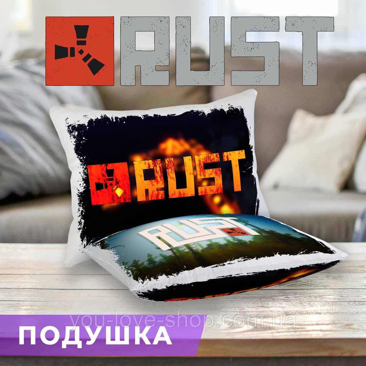 Подушка Rust "Вогонь" Раст прямокутник 35х45