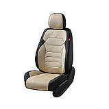 Накидки на сидіння авто 5D ELEGANT VERONA 700 144 бежеві (алькантара + екошкіра) ПОЛЬША, фото 2