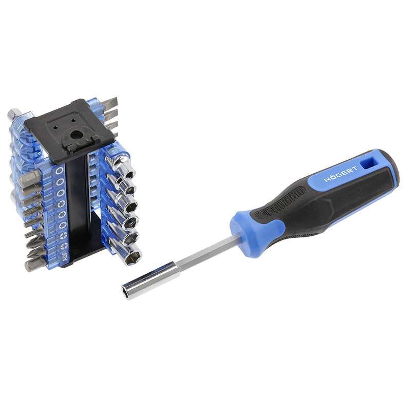 Отвертка с набором насадок, 34 шт HOGERT HT1S100 (ID#1572108681), цена ...