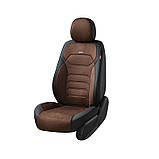 Накидки на сидіння авто 5D ELEGANT VERONA 700 145 коричневі (алькантара + екошкіра) ПОЛЬША, фото 3