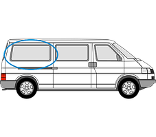 Бокове скло на Т4/VW T4 (1991-2003) задній салон праве (довга база)