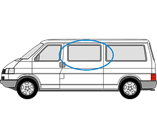 Бокове скло на Т4 / VW T4 (1991-2003) передінй салон ліве