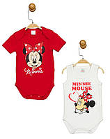Комплект боди «Minnie Mouse, 2 шт, бело-красный». Производитель - Disney (MN17359) 3-6 мес, 62-68 см