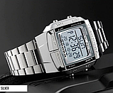 Прикольний жіночий годинник срібний, модний жіночий модний годинник із металевим ремінцем, фото 2