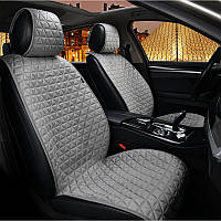 Накидки на сидіння алькантара Сірі передній комплект Elegant 700 314