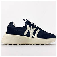 Женские кроссовки New York Yankees Classic MLB Sneakers Black White, замшевые кроссовки нью йорк янкиз классик