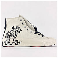 Женские кеды Converse Chuck Taylor All-Star 70 Hi Keith Haring Egret, белые кроссовки конверс чак тейлор