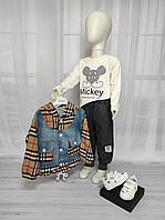 Дитячий джинсовий костюм трійка Барберрі 98