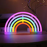 Настінний неоновий світильник нічник Веселка, фото 6