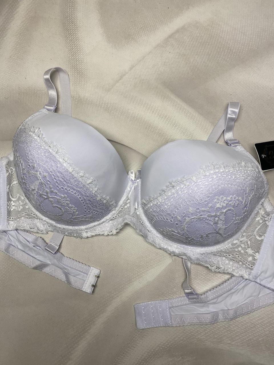 Мереживний Бюстгальтер білий на верхній частині чашки гладка вставка SOV чашка DD, фото 1