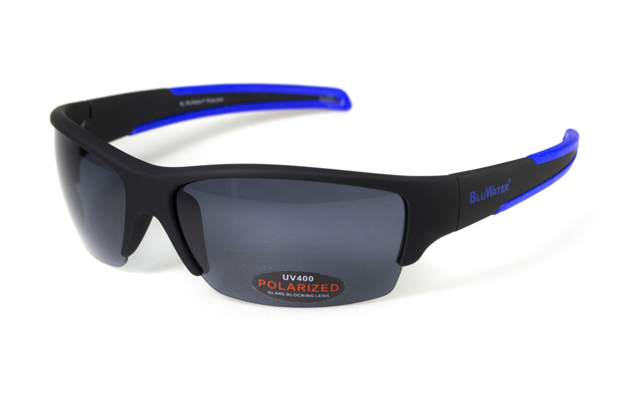 Поляризаційні окуляри BluWater Daytona-2 Polarized (gray) сірі в чорно-синій оправі