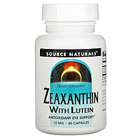 Зеаксантин c Лютеином 10 мг, Source Naturals, 60 капсул