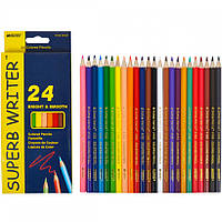 Цветные карандаши для рисования Superb Writer набор 24 цвета